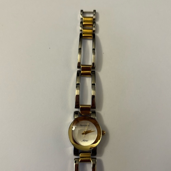 ARMITRON NOW Vintage Minimalistic Two Tone Stainless Steel Quartz Wrist Watch - Picture 5 of 9